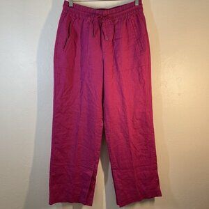 ATHLETA Retreat Linen Wide Leg Pant Size S Beachy Lagenlook Boho Travel Resort